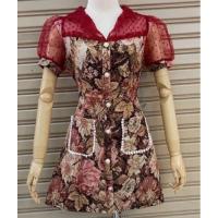 ราคา จั้มสูทขาสั้นงานป้าย yoko แขนพองผ้าทอลายดอก งานซิปหลัง ทรงสวย❤️ (25327388271)