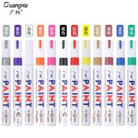 ราคา ปากกาสีกันน้ํา Touch-Up ปากกาสี Oily Marker ปากกาอุตสาหกรรม Marker ปากกามาร์กเกอร์สีโลหะปากกาสี (43302521878)