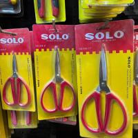 ราคา SOLO รุ่น858 กรรไกรช่างอเนกประสงค์ปากแหลม กรรไกรสแตนเลสคุณภาพดีไม่เป็นสนิม กรรไกรตัดผ้าด้ามแดง ของแท้100% (27259334105)