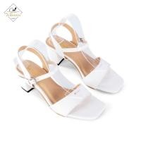 ราคา รองเท้าแตะผู้หญิงส้นสูง 5ซม สายรัดหัวเหลี่ยม ไซส์ใหญ่ 40 41 42 43 44 (41108836175)