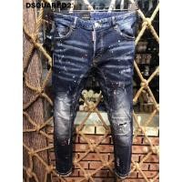 ราคา Dsquared2 กางเกงยีนส์ทรงยุโรปและอเมริกาแบบใหม่ กางเกงขายาวชายขาด กางเกงขายาวทรงตรงพ่นสีแฟชั่น (29477200038)