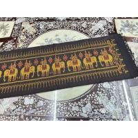 ราคา ผ้าพันคอไหม สไบลูกแก้วมัดหมี่ ไหมแท้ ขนาด 35x200cm ลายช้าง สีดำ รหัส L4E-ST-103067 (26915990932)