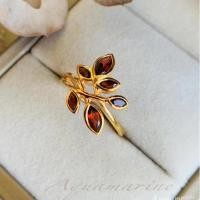 ราคา แหวนพลอยโกเมน ดีไซน์ช่อมะกอก (25652422040)