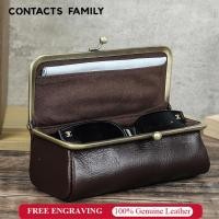 ราคา CONTACTS FAMILY กระเป๋าแว่นตาหนังแท้สําหรับแว่นตาคุณภาพสูง Handmade แว่นตากล่องแว่นตากันแดด Protector กระเป๋า (26941075130)