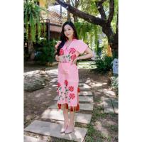 ราคา เดรสพื้นเมือง เดรสผ้าฝ้ายงานปัก ทรงกะเหรี่ยง แต่งพู่สวย (3058832322)