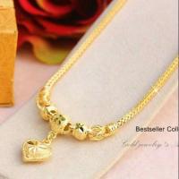 ราคา สร้อยคอทองไมครอน งานห้อยระย้าห้อยจี้หัวใจ ลายขายดี (846033296)