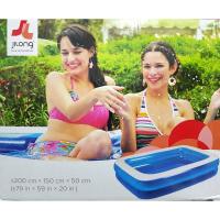 ราคา สระว่ายน้ำเป่าลม 2 ชั้น สีฟ้า รุ่นหนา ขนาดใหญ่ 200X150X50cm พร้อมเครื่องสูบลม กำลังสูง (1029185113)