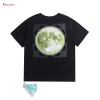 ราคา ♞,♘,♙2025 ฤดูใบไม้ผลิฤดูร้อนสไตล์ใหม่ OW Moon Arrow รูปแบบรอบคอเสื้อแขนสั้นผู้ชายผู้หญิงสไตล์เดียวก (43553390654)
