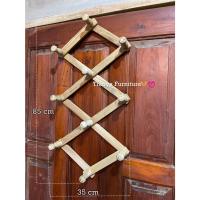 ราคา ตะขอแขวนผ้า ไม้สักแท้ พร้อมส่ง ราวแขวนติดผนัง ยืดหดได้ ราวแขวนไม้ ไม้แขวนเสื้อ แขวนหมวก แขวนกระเป๋า (16694419648)