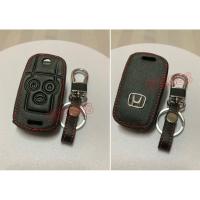 ราคา ซองหนังหุ้มกุญแจรีโมทย์รถยนต์ HONDA Civic'2012 กุญแจพับ3ปุ่ม(หนังPU) (29239593369)