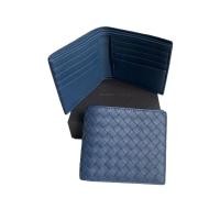 ราคา กระเป๋าสตางค์โบเตก้า แบบสั้น สีน้ำเงิน ใส่การ์ดและธนบัตรได้เยอะ แบรนด์ Bottega Veneta 8 cards (12539171413)