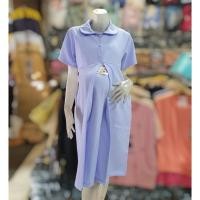 ราคา ชุดคลุมท้องพยาบาล แถมเข็มกลัดน่ารัก ชุดคลุมท้องสีขาว คอบัว คอปก เนื้อดี (24022426405)