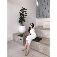 ราคา จั๊มสูท สีขาว off-white แบรนด์ Misty-mynx แท้ ช่วงเอวมีเข็มขัด (18420483669)