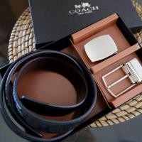ราคา COACH BELT VALUE PACK BOX SET 2 in 1! set เข็มขัดหนังสีดำลาย c (4304065265)