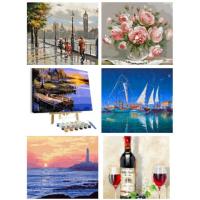 ราคา พร้อมส่ง! ชุด DIY Oil Painting by numbers ลงสีภาพวาดสีน้ำมันตามตัวเลขบนเฟรมผ้าใบสำเร็จรูป ฟรี! พู่กัน และที่แขวน (4143175479)