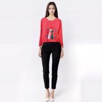 ราคา เสื้อลินินผสมฝ้ายปักลายDIYสีแดง (29510273271)