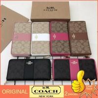 ราคา 【ขายจํากัดเวลา/จัดส่งตอนนี้】COACH กระเป๋าสตางค์ผู้หญิงแท้ F52859 / โลโก้แฟชั่นคลาสสิก / กระเป๋าสตางค์ซิปยาว / คลัช (2973858037)