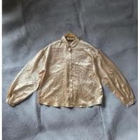 ราคา JASPAL เสื้อเชิ้ตสีเหลืองทองผ้าซาตินคอปกกระดุมหน้าแขนยาวไซส์Sอก44ยาว23.5(งานมือสอง)30 (41450903162)