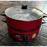 ราคา IMARFLEX กระทะไฟฟ้า 1 ชั้น เคลือบเทปลอน ฝาแก้ว ซึ้ง 1 ชั้น ความจุ 3 ลิตร รุ่น IP-137 (สีแดง) สินค้ามือสอง สภาพดี (24846197492)