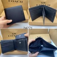 ราคา Outlet กระเป๋าสตางค์ผู้ชาย COACH BILLFOLD WALLET IN SIGNATURE กระเป๋าตัง กระเป๋าใส่เหรียญ F74771 กระเป๋าสตางค์ (41667094578)