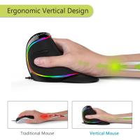 ราคา Delux M618Plus RGB Ergonomic เมาส ์ แนวตั ้ ง 6 ปุ ่ ม 4000 DPI เมาส ์ คอมพิวเตอร ์ ออปติคอลพร ้ อม (29102180122)