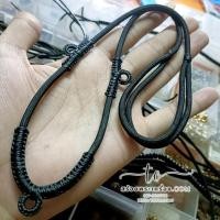 ราคา สร้อยพระเครื่อง แขวนพระเครื่อง 3 องค์ เชือกร่ม ขนาด 4 มิล ถักห่วง เชือกเทียน ปรับสายได้ 19-30 นิ้ว (23583290508)