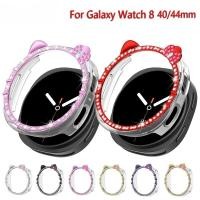 ราคา PC Hollow สําหรับ Samsung Galaxy นาฬิกา 8 44 มม.นาฬิกาสมาร์ทเพชรกันชนอุปกรณ์เสริมสําหรับ Samsung Galaxy นาฬิกา 8 40 มม.การ์ตูนหูแมวเพชรฝัง Hollow Shell (29340486884)