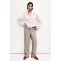 ราคา H&M(เอชแอนด์เอ็ม) กางเกงขายาวทรงเทเลอร์ปลายขาเย็บพับขึ้น Women Tailored turn-up trousers 1234683_2 (28575854128)