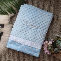 ราคา USA Minky dot ผ้าห่มทารก ผ้า minky dot Baby Blanket by Kissmom-สีฟ้าจุด ผ้า cotton100% ผ้าห่มเด็ก ผ้าห่อตัว (6133351998)
