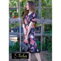 ราคา used เดรสยาวหางปลา พิมพ์ลายหัวใจ งานป้าย Ticha size S (12128113893)
