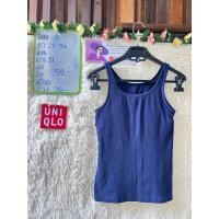 ราคา uniqlo airism เสื้อกล้ามสีกรมมีบราท้อปsize 150 (29302933634)