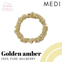 ราคา ยางรัดผมผ้าไหมแท้ สี Golden Ember Size M ยางผ้าไหมถนอมเส้นผม แท้ 100% mulberry silk scrunchie (29358709973)