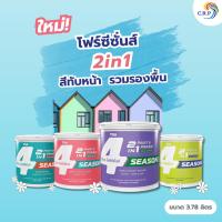 ราคา TOA โฟร์ซีซั่นส์ ทูอินวัน 2in1 สีขาว ขนาด 3.7 ลิตร FM100 FS100 สีทับหน้าผสมรองพื้น พร้อมใช้ ผลิตจากอะคริลิกแท้ 100% (27333089983)