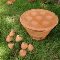 ราคา (ได้ 2 ชิ้น) ชุดเตาขนมครกดินเผา กระทะ 7หลุม กับเตา 9 นิ้ว ทำขนมครก ทอดไข่นกกระทา พร้อมส่ง (27061936419)