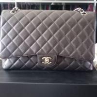 ราคา แท้ 100 % กระเป๋าชาแนล Chanel classic cavier Maxi สีช็อคโกแล็ตเข้มเกือบดำ (6636027538)