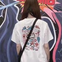 ราคา เสื้อยืดคอกลมแฟชั่น Vans เสื้อยืดแขนสั้นลายการ์ตูนลิตเติ้ลมอนสเตอร์ทรงหลวมสําหรับผู้ชายและผู้หญิง (19422602409)