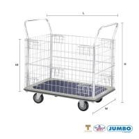 ราคา JenStore JUMBO รถเข็นพื้นเหล็กชั้นเดียว มือจับ 2 ข้าง มีคอกล้อม 370 กก. HB-213J (667448912)