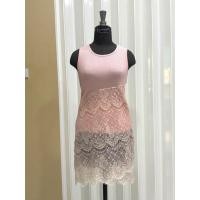 ราคา ชุดเดรสแขนกุด แต่งลูกไม้ แต่งลูกไม้ ผ้าหนานุ่ม ลูกไม้นิ่ม (29728162681)