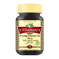 ราคา Vitamate Evening Primrose Oil 1300 mg. ไวตาเมท อิฟนิ่ง พริมโรส ออยล์ 1300 มก. 30 เม็ด (25662498354)