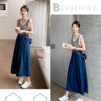 ราคา Beautified กระโปรงยีนส์สาวอวบ เอวยางยืด กระโปรงสาวอวบV41 (18995578498)