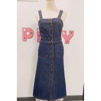 ราคา เดรสยีนส์ สายเดี่ยว ทรงเข้ารูป กระดุมหน้า (3848514363)