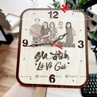 ราคา นาฬิกาแขวนไม้ - แกะสลักภาพชื่อ ข้อความ คําอวยพร - ของขวัญวันเกิดครู 35วดี (26077781146)
