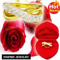ราคา Inspire Jewelry แหวนรูป infinity ฝังเพชรสวิส งาน Designตัวเรือนหุ้มทองแท้ 100% 24K สวยหรู พร้อมกล่องกำมะหยี่สวยหรู .. (920096293)