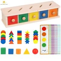 ราคา Montessori รูปร่างสี Sorting ของเล่นไม้สีรูปร่าง Sorting กล่องเรขาคณิตการจับคู่บล็อกการศึกษา Sensory ของเล่นสําหรับ 2 3 4 ปีเด็ก SHOPSBC1928 (27213983652)
