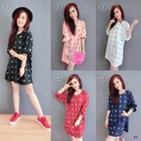 ราคา ราคา 260 บาท เดรส ลายหลุยวิตตองสวยๆๆ แต่ง #คอวกลม และแขนยาวจั้มลายริ้ว เพิ่มดีเทลมีซิปหน้าด้วยจ้า (9372458)