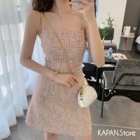 ราคา KAPAN พร้อมส่ง เดรสสายเดี่ยว ผ้าทวีต สีชมพู มีไซส์ S,M,L เดรสลุคคุณหนู น่ารักสุดๆ kp262 (25715346871)