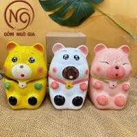 ราคา ค้างคาวตรัง กระเป๋าเซรามิกสีส้ม เหลือง และสีชมพู-กระปุกออมสินน่ารัก-พอร์ซเลนหมู-Ngo Gia Ceramic Porcelain Pig (42913489416)