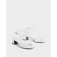 ราคา ส้นสูง สีดำ** รัดข้อ จาก Charles and Keith Curved Block Heel Ankle Strap Sandals (6135984720)