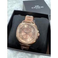 ราคา COACH 14503142หน้าปัดล้อมเพชร สายเลสสีโรสโกล์ด (21589844903)