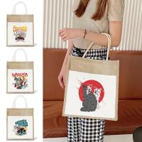 ราคา พร้อมส่ง กระเป๋าปอกระเจา ลายหน้า พิมพ์ กระสอบเทียม ถุงผ้าลินิน ใหม่ ถุงช้อปปิ้งเพ้นท์มือ กระเป๋าลามิเนต สามารถพกพา (29356749163)